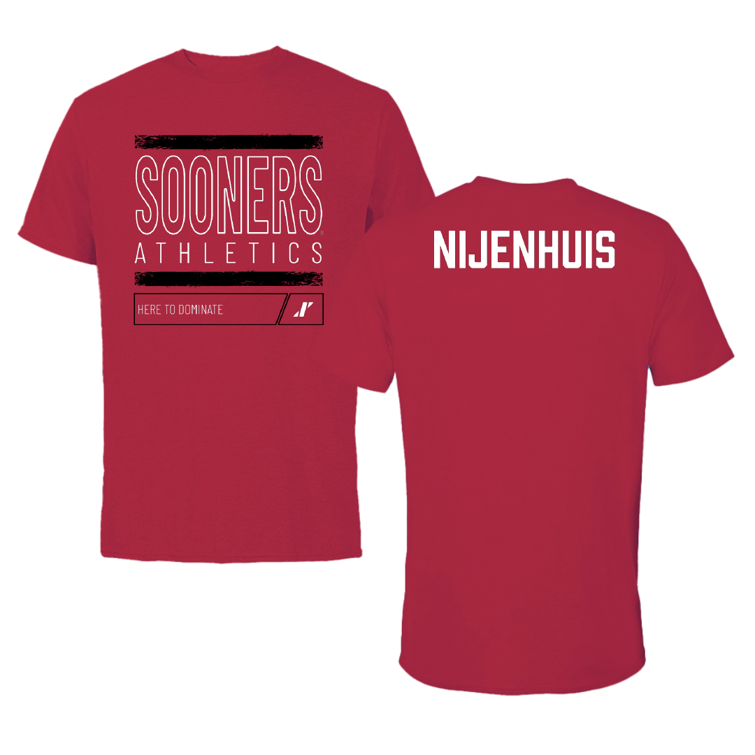 University of Oklahoma Wrestling Crimson Dominate Tee - Gerrit Nijenhuis