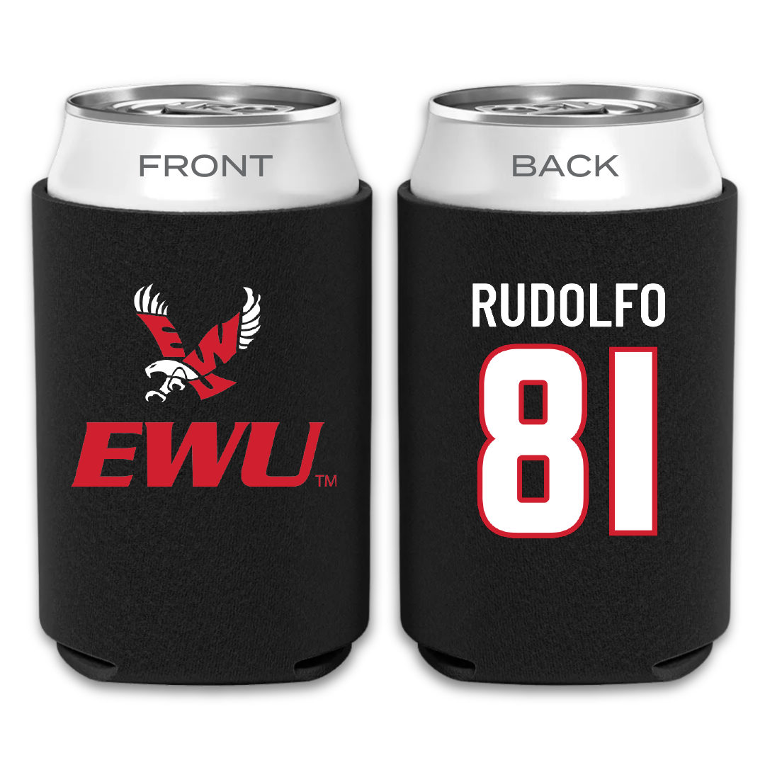 Eastern Washington University Football Black Can Cooler - #81 Riley Rudolfo