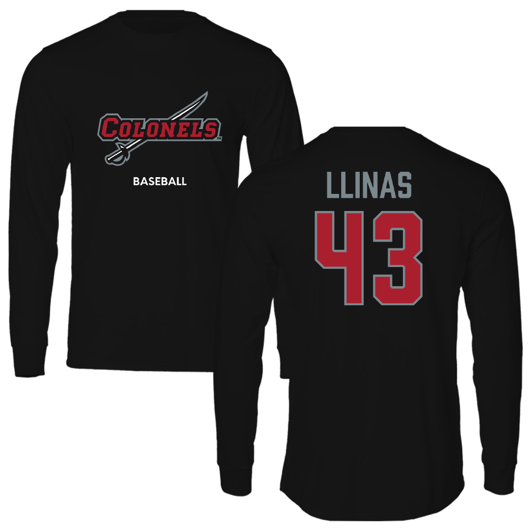 Nicholls State University Baseball Black Colonels Performance Long Sleeve - #43 Alexander Llinas