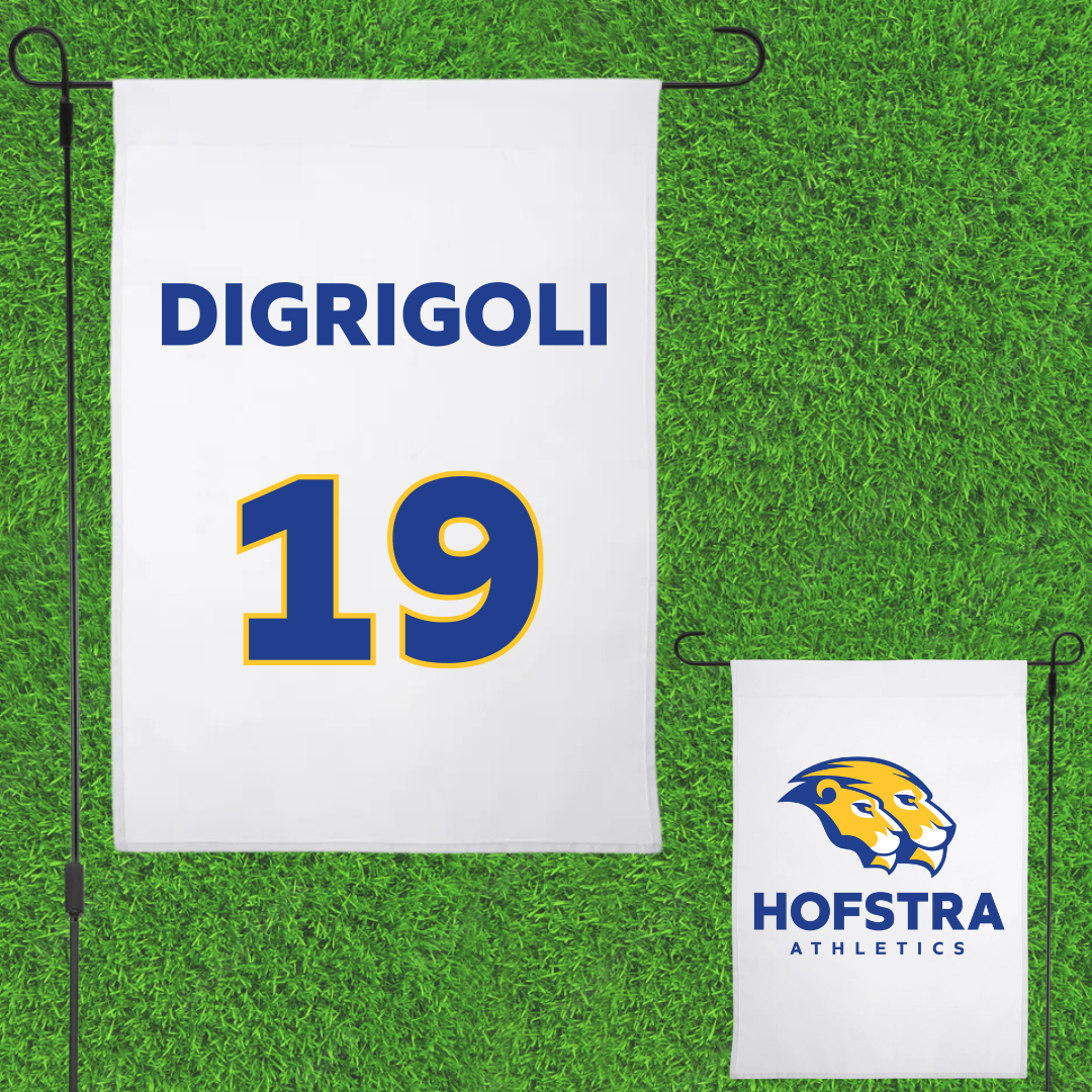 Hofstra University Baseball White Garden Flag - #19 Antonio DiGrigoli