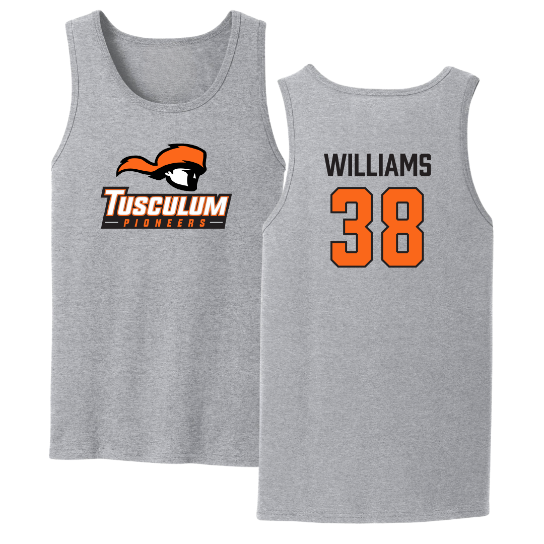 Tusculum University Football Sport Gray Tank Top - #38 Jeremiah Williams