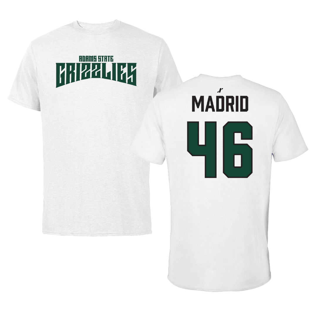 Adams State University Football White Classic Tee - #46 Kaden Madrid