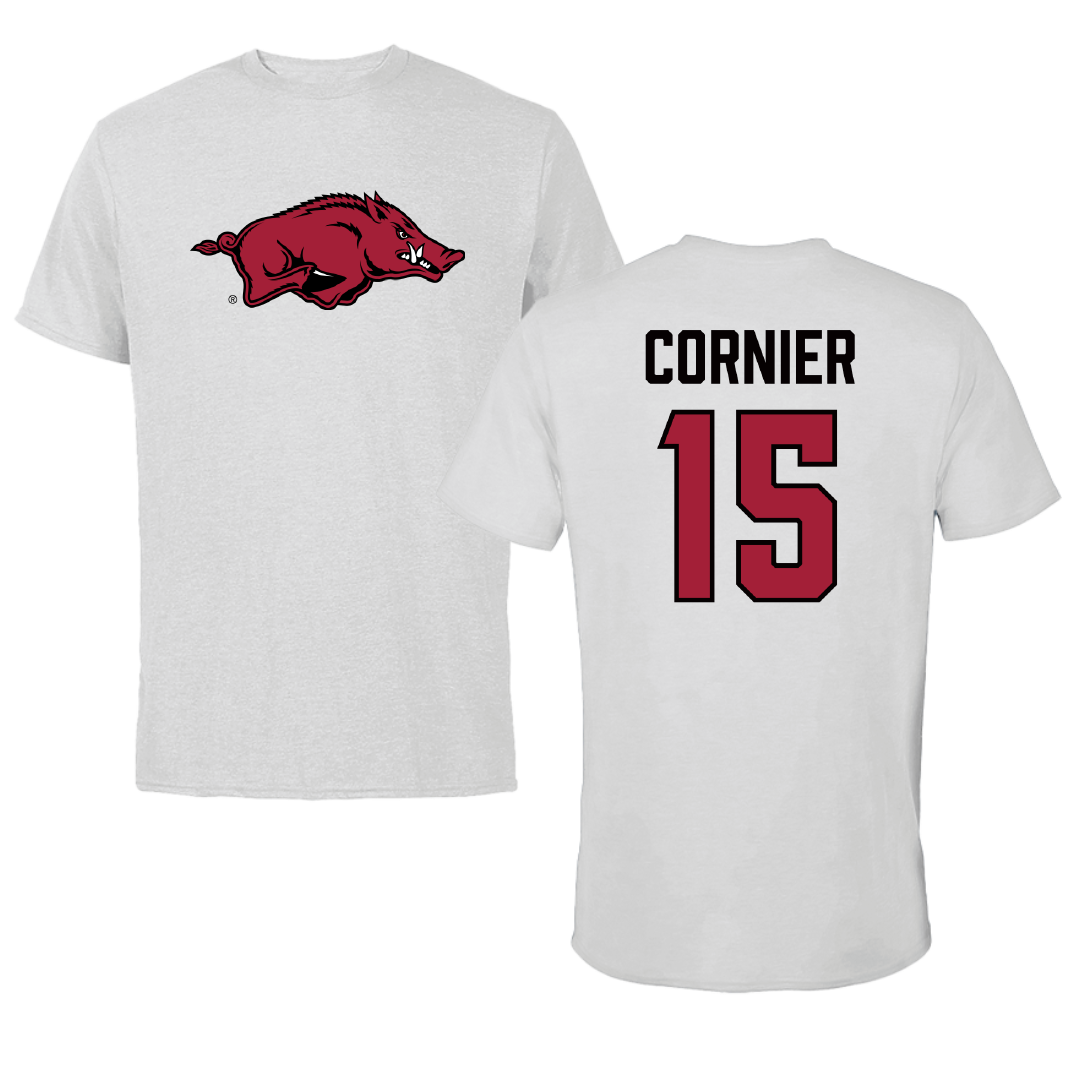 University of Arkansas Volleyball (W) Light Gray Tee - #15 Gabriela Cornier