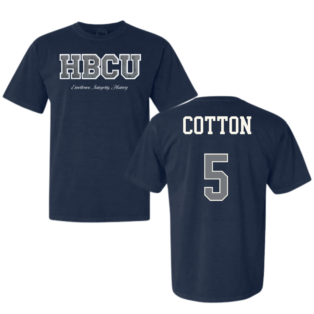 Jackson State University Basketball (W) Navy HBCU Varsity Comfort Colors Tee - #5 Jaileyah Cotton