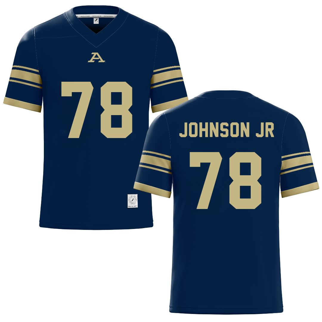 University of Akron Navy Football Jersey - #78 DJ Johnson Jr