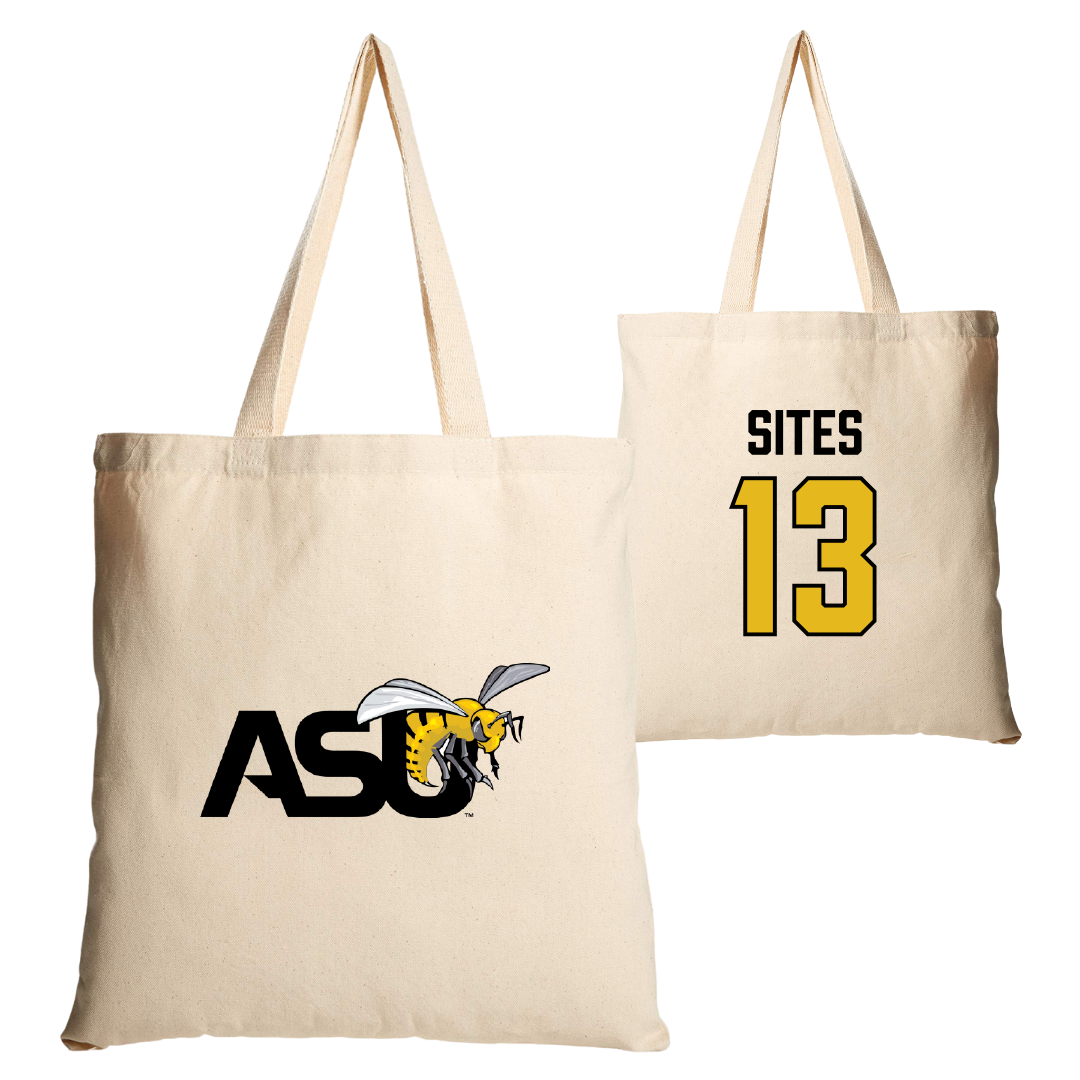 Alabama State University Soccer Tan Canvas Tote Bag - #13 Briana Sites