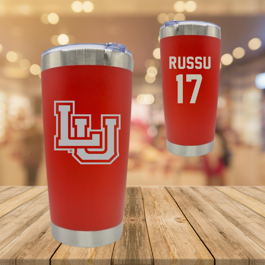 Lamar University Soccer Red Stainless Steel Tumbler - #17 Addison Russu