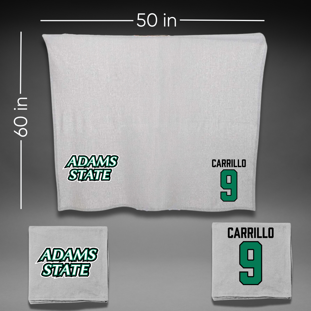 Adams State University Baseball Gray Blanket - #9 Macs Carrillo