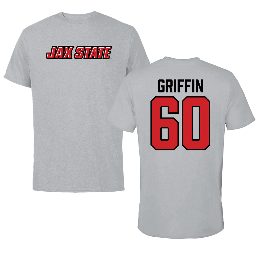 Jacksonville State University Football Sport Gray Tee - #60 Cameron Griffin