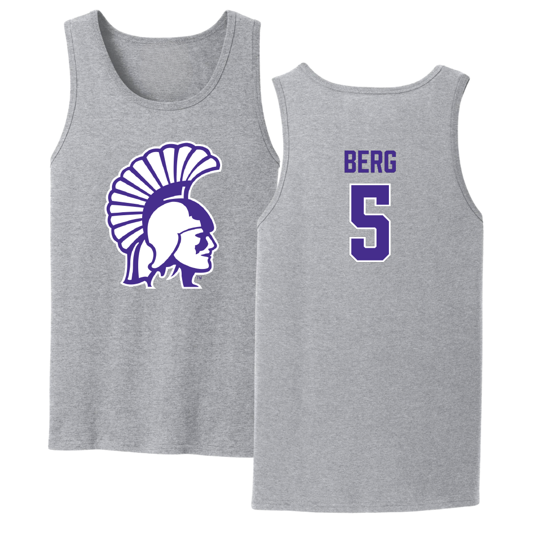 Winona State University Volleyball Sport Gray Tank Top - #5 Jayda Berg