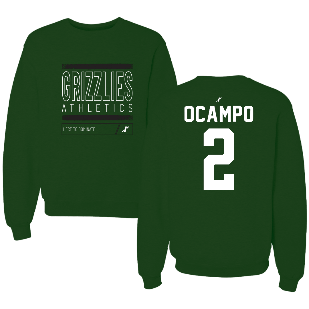 Adams State University Soccer Forest Green Dominate Crewneck - #2 Lauren Ocampo