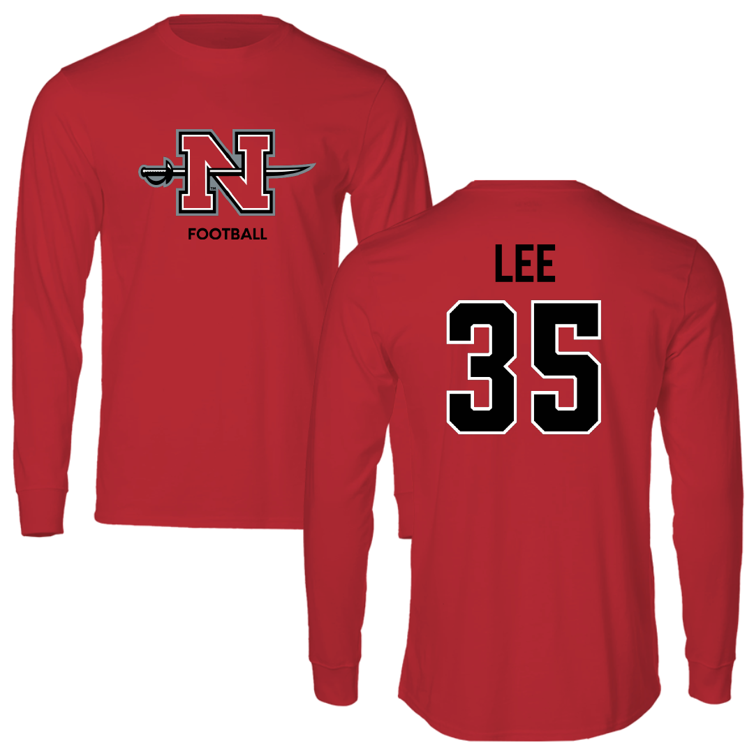 Nicholls State University Football Red Mascot Long Sleeve - #35 Ethan Lee