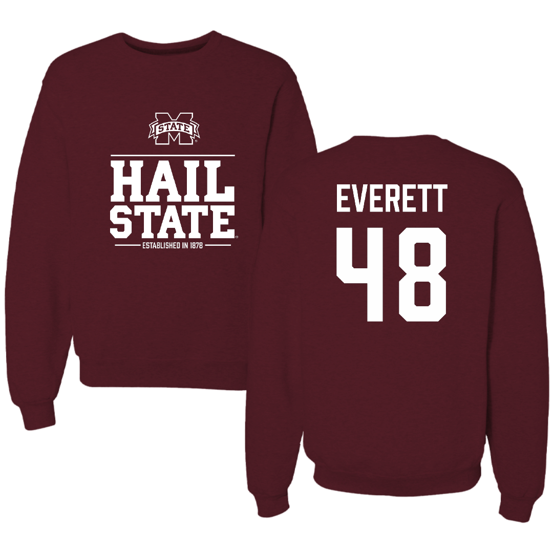 Mississippi State University Softball Maroon General Crewneck - #48 Delainey Everett