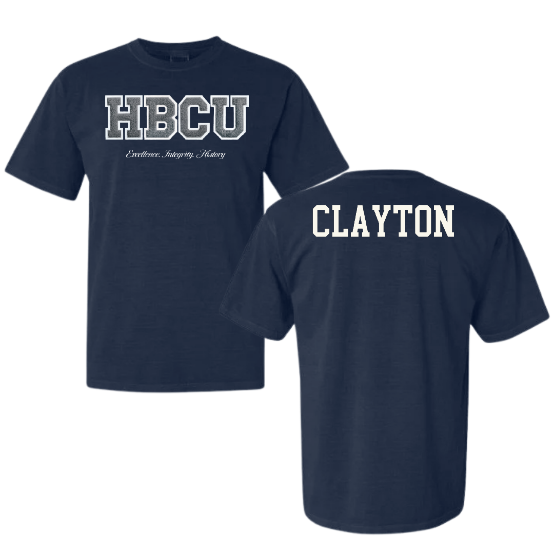 Jackson State University TF and XC Navy HBCU Varsity Comfort Colors Tee - Jiya Clayton