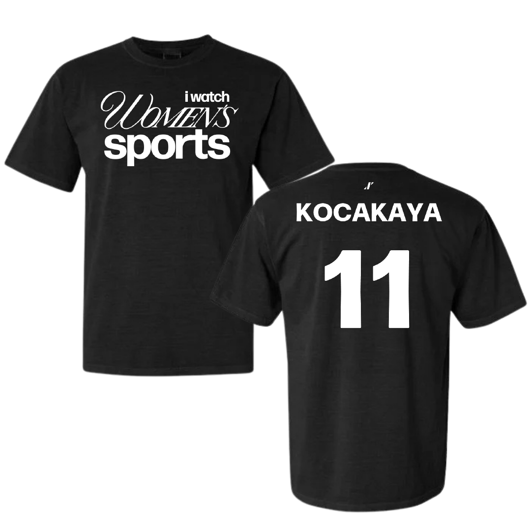 University of New Orleans Volleyball Black WHM Comfort Colors Tee - #11 Buse Kocakaya