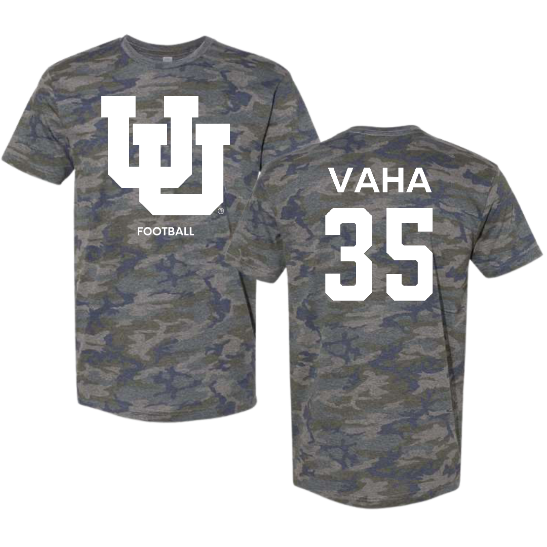University of Utah Football Vintage Camo Tee - #35 Isaac Vaha
