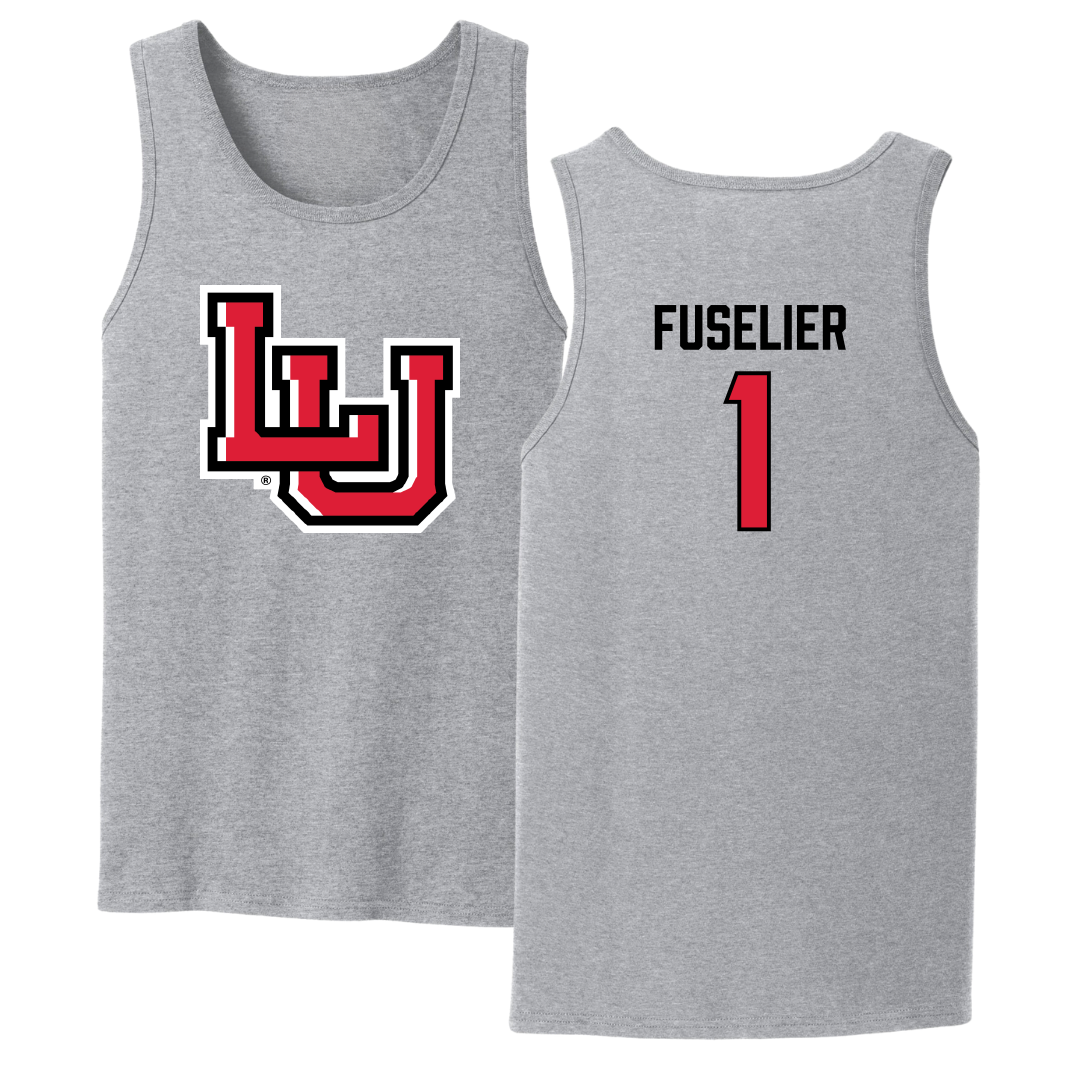 Lamar University Football Sport Gray Tank Top - #1 Kyndon Fuselier