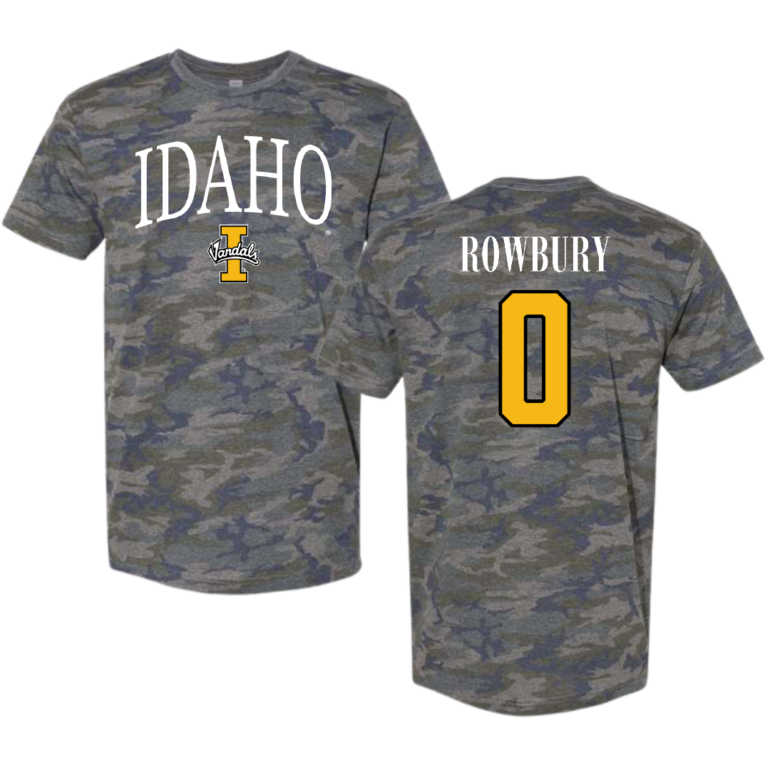 University of Idaho Basketball (M) Vintage Camo Tee - #0 Brody Rowbury