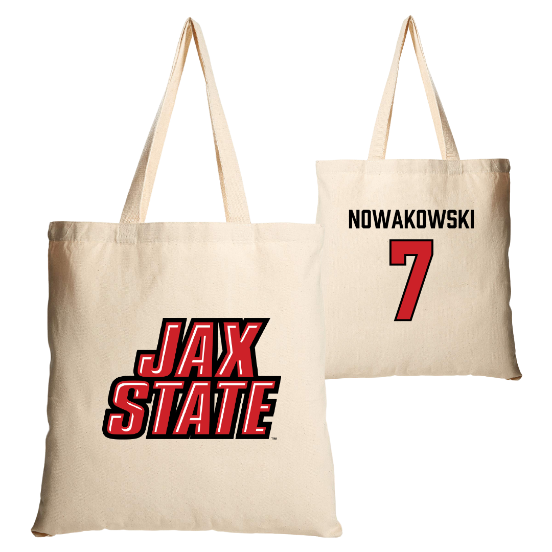 Jacksonville State University Softball Tan Canvas Tote Bag - #7 Morgan Nowakowski