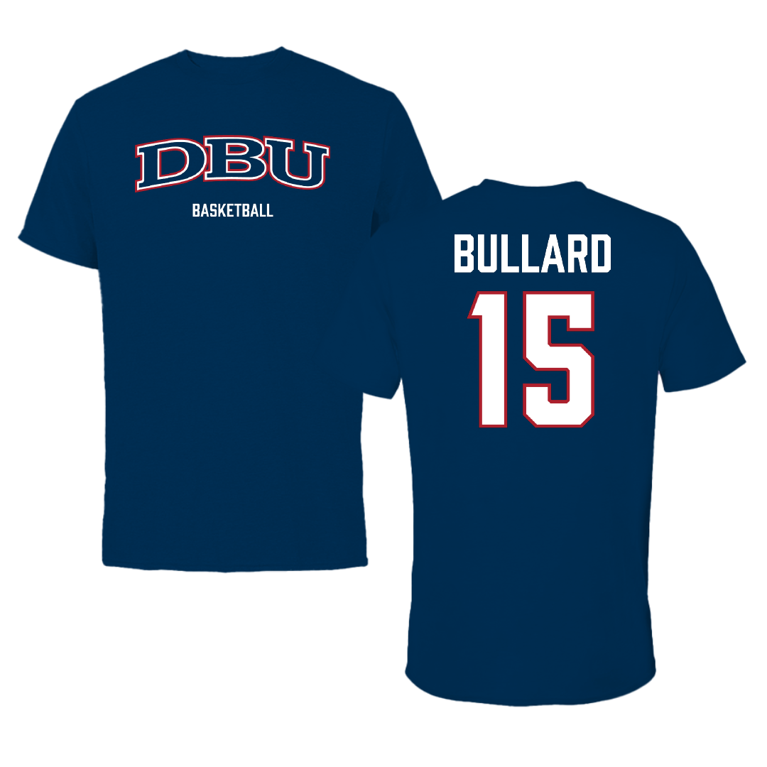 Dallas Baptist University Basketball (M) Navy Performance Tee - #15 Isaac Bullard