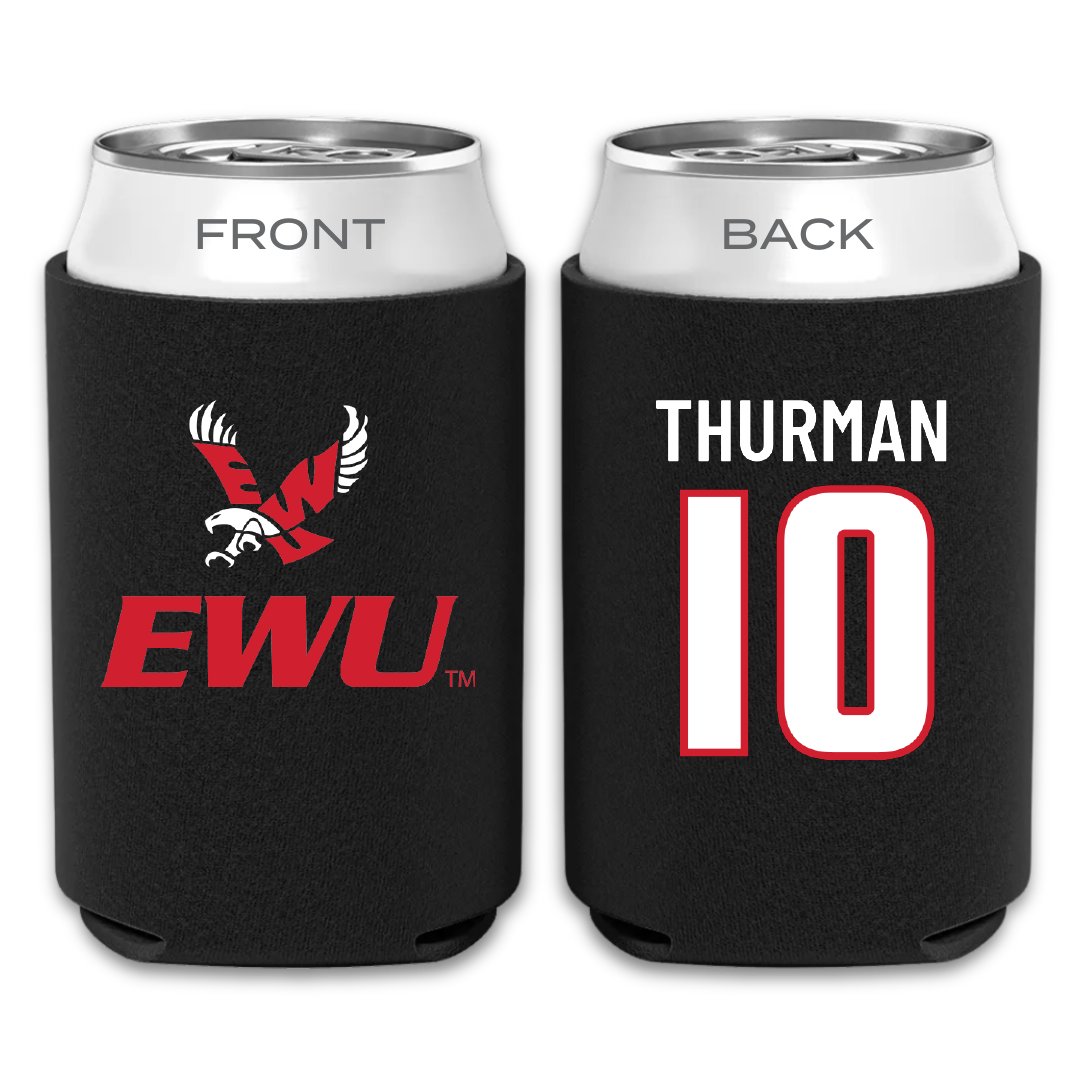Eastern Washington University Football Black Can Cooler - #10 Trevor Thurman