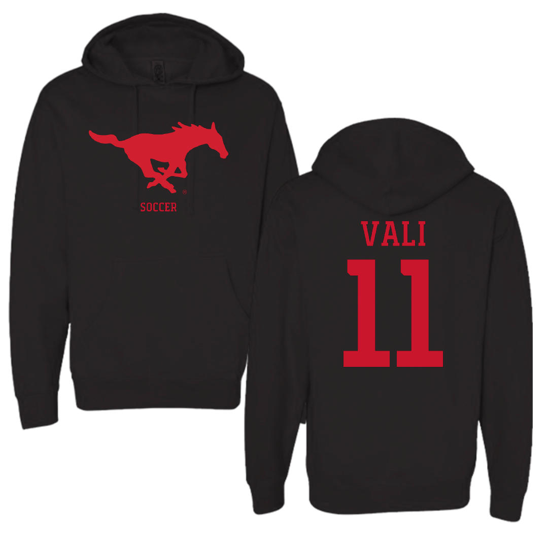 Southern Methodist University Soccer (W) Black Mascot Hoodie - #11 Addison Vali