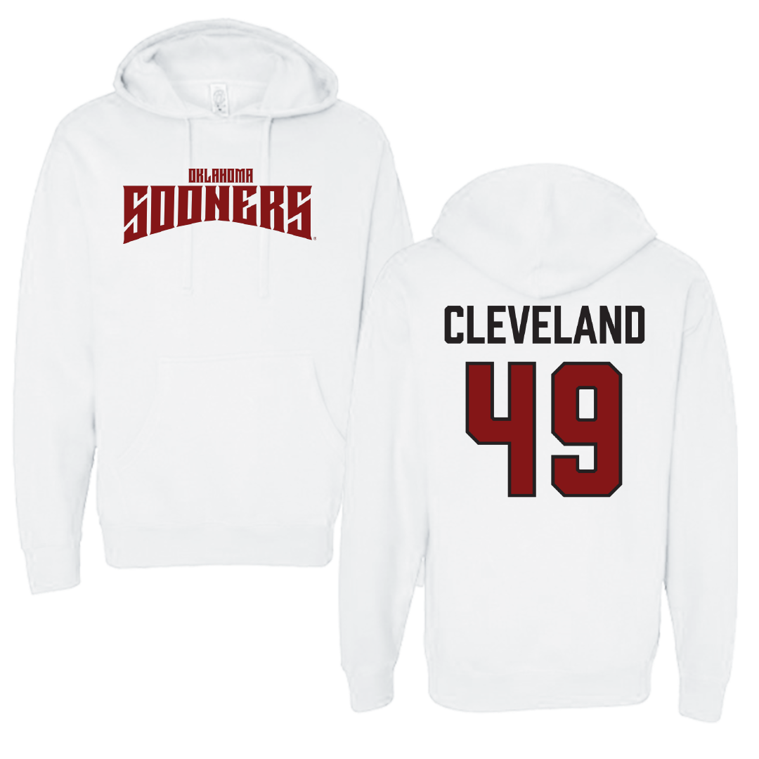 University of Oklahoma Baseball White Classic Hoodie - #49 Jackson Cleveland