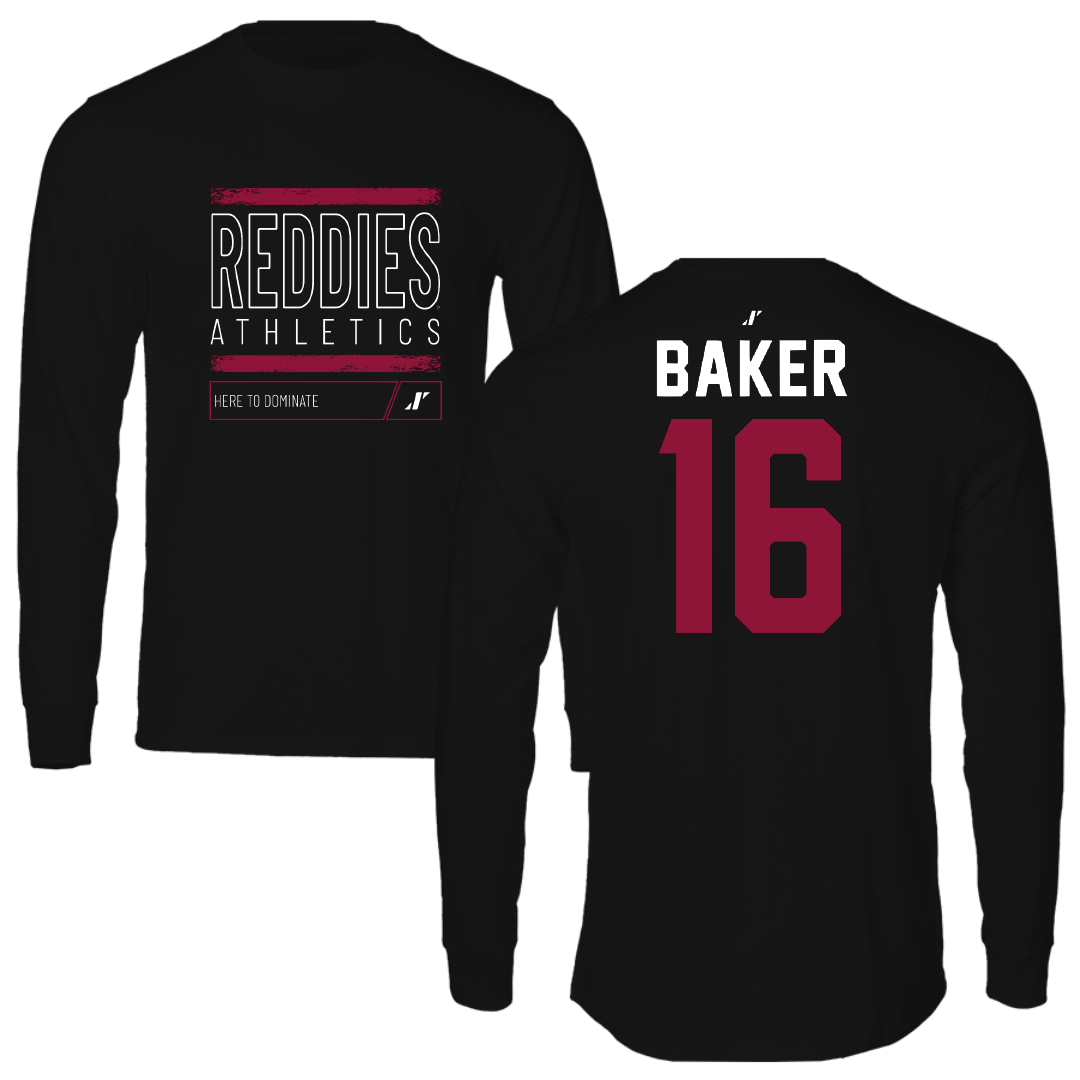 Henderson State University Football Black Dominate Long Sleeve - #16 Zach Baker