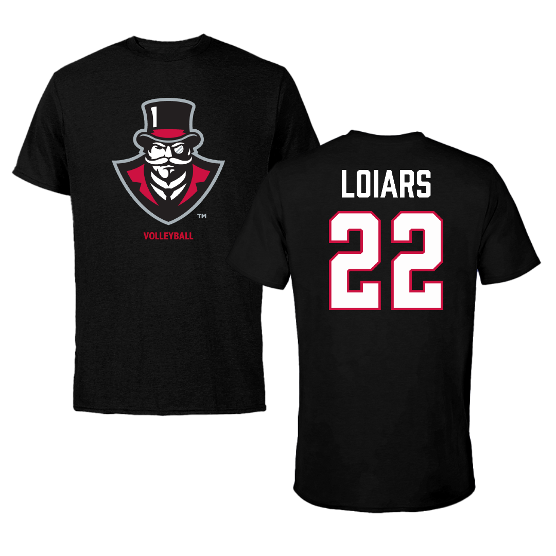 Austin Peay State University Volleyball (W) Black Tee - #22 Emma Loiars