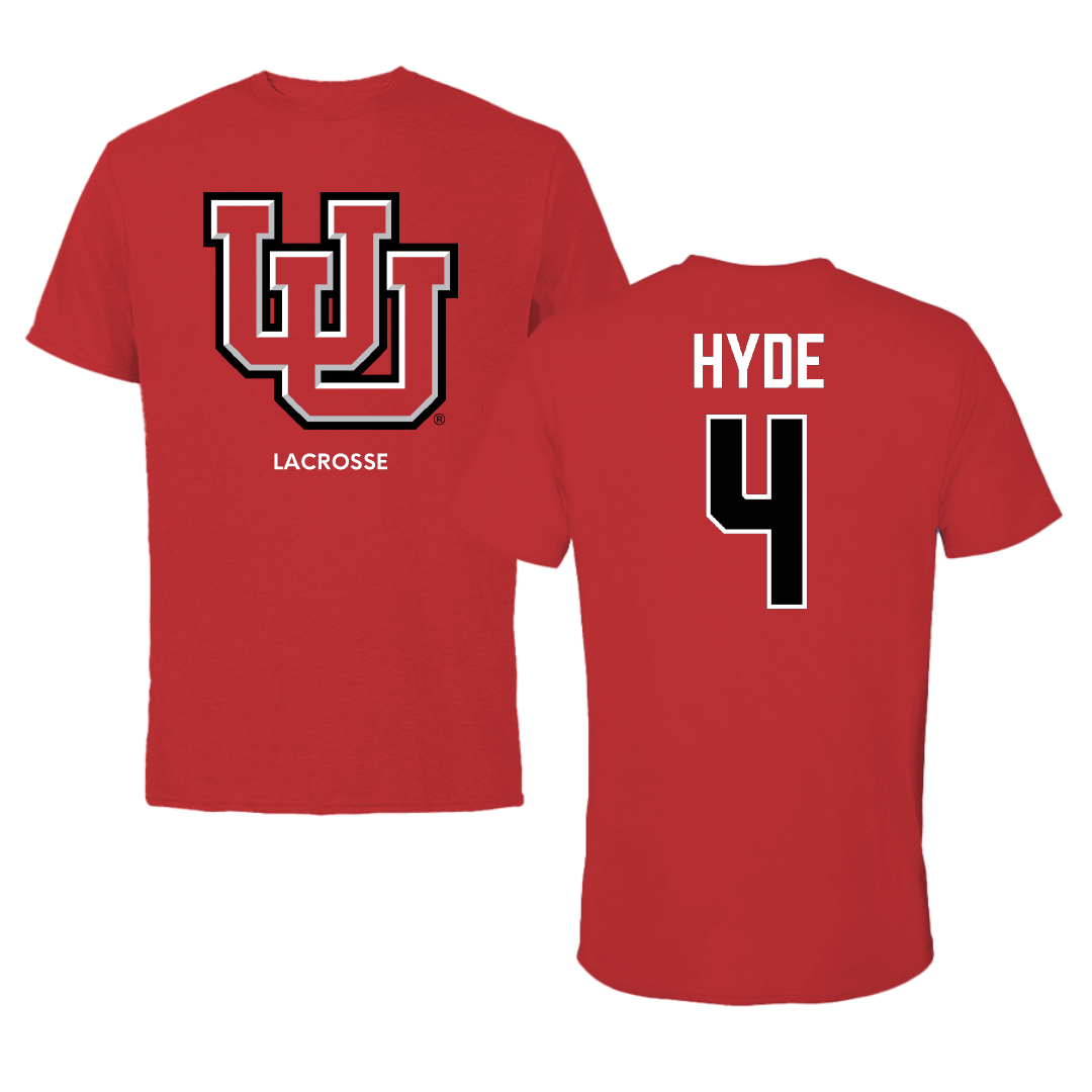 University of Utah Lacrosse (M) Red Tee - #4 Jordan Hyde