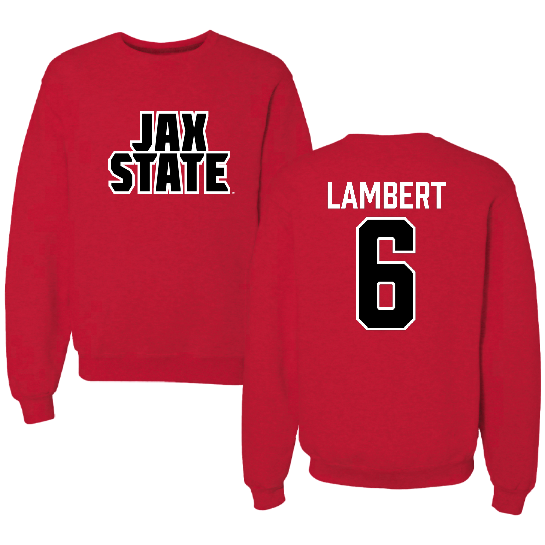 Jacksonville State University Football Red Crewneck - #6 Carter Lambert