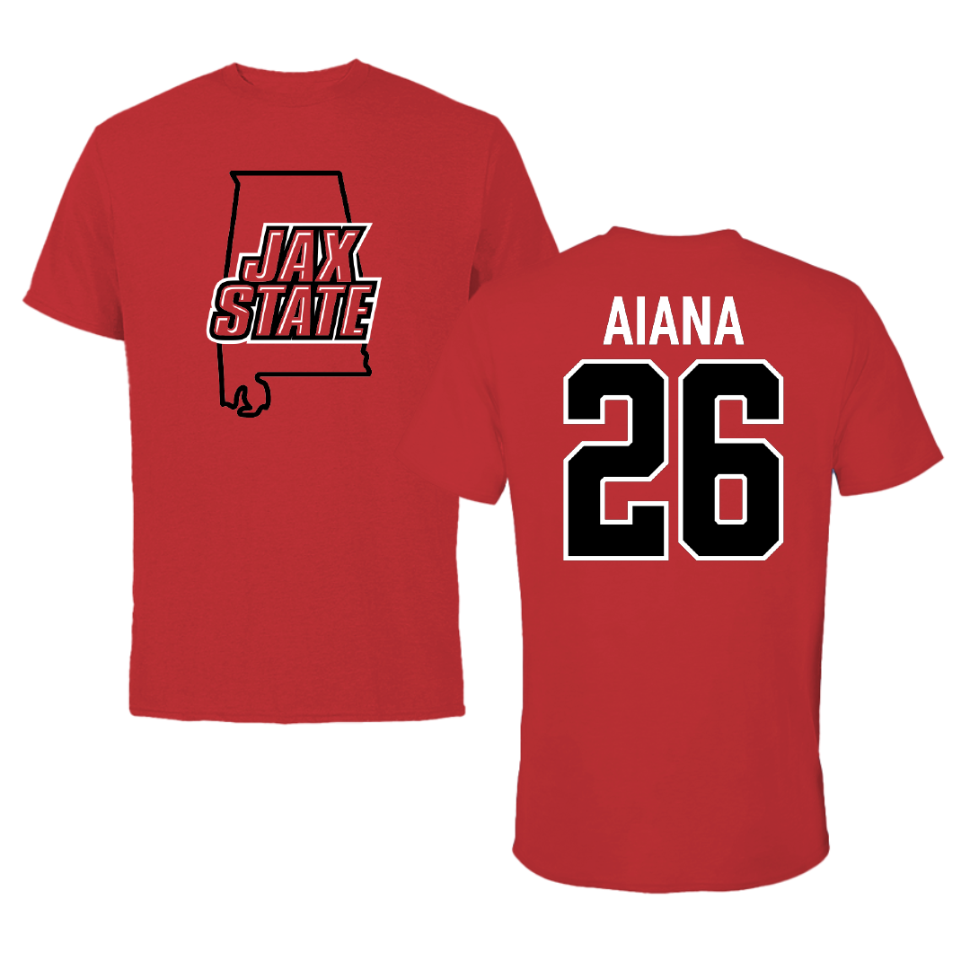 Jacksonville State University Volleyball Red State Performance Tee - #26 Hana Aiana