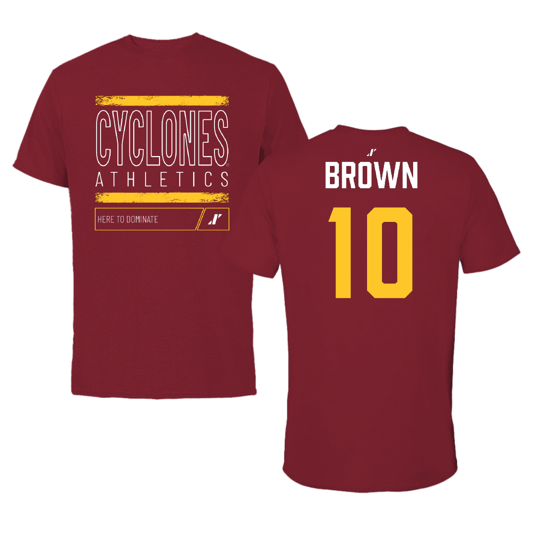 Iowa State University Football Cardinal Dominate Tee - #10 Carson Brown
