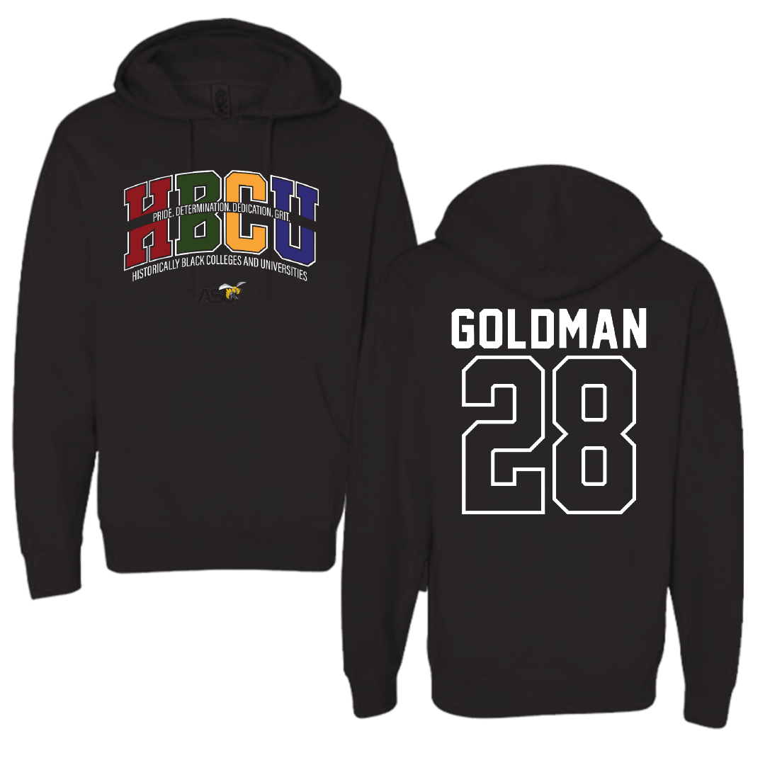 Alabama State University Soccer Black HBCU Hoodie - #28 Morgan Goldman