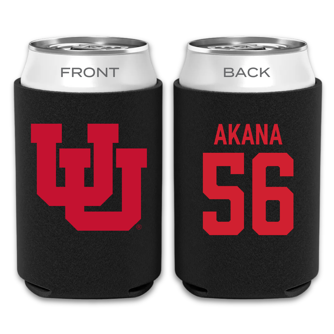 University of Utah Football Black Can Cooler - #56 Ka'eo Akana