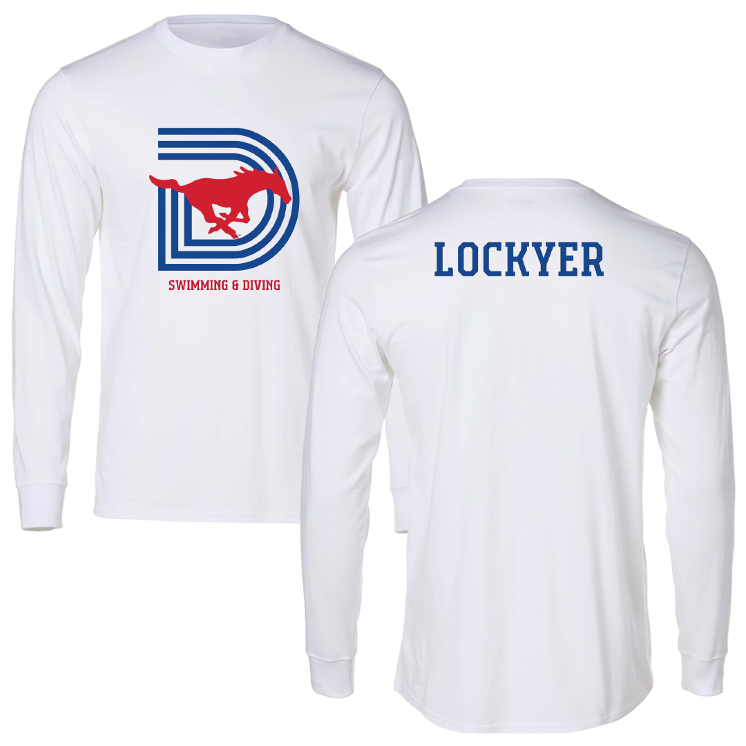 Southern Methodist University Swimming & Diving White Performance Long Sleeve - Hannah Lockyer
