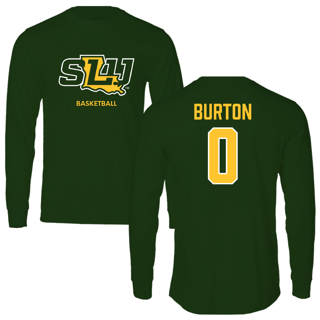 Southeastern Louisiana University Basketball (M) Forest Green Long Sleeve - #0 Kameron Burton