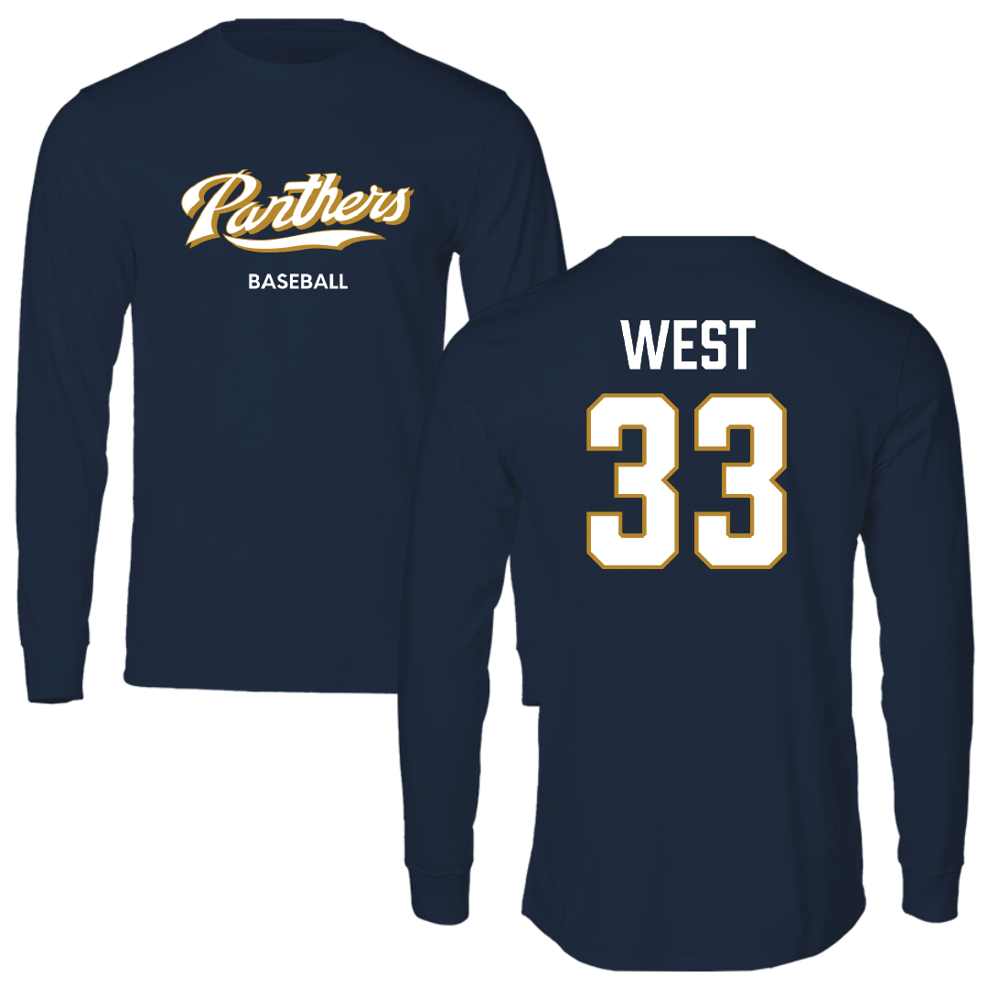 Florida International University Baseball Navy Performance Long Sleeve - #33 Brylan West