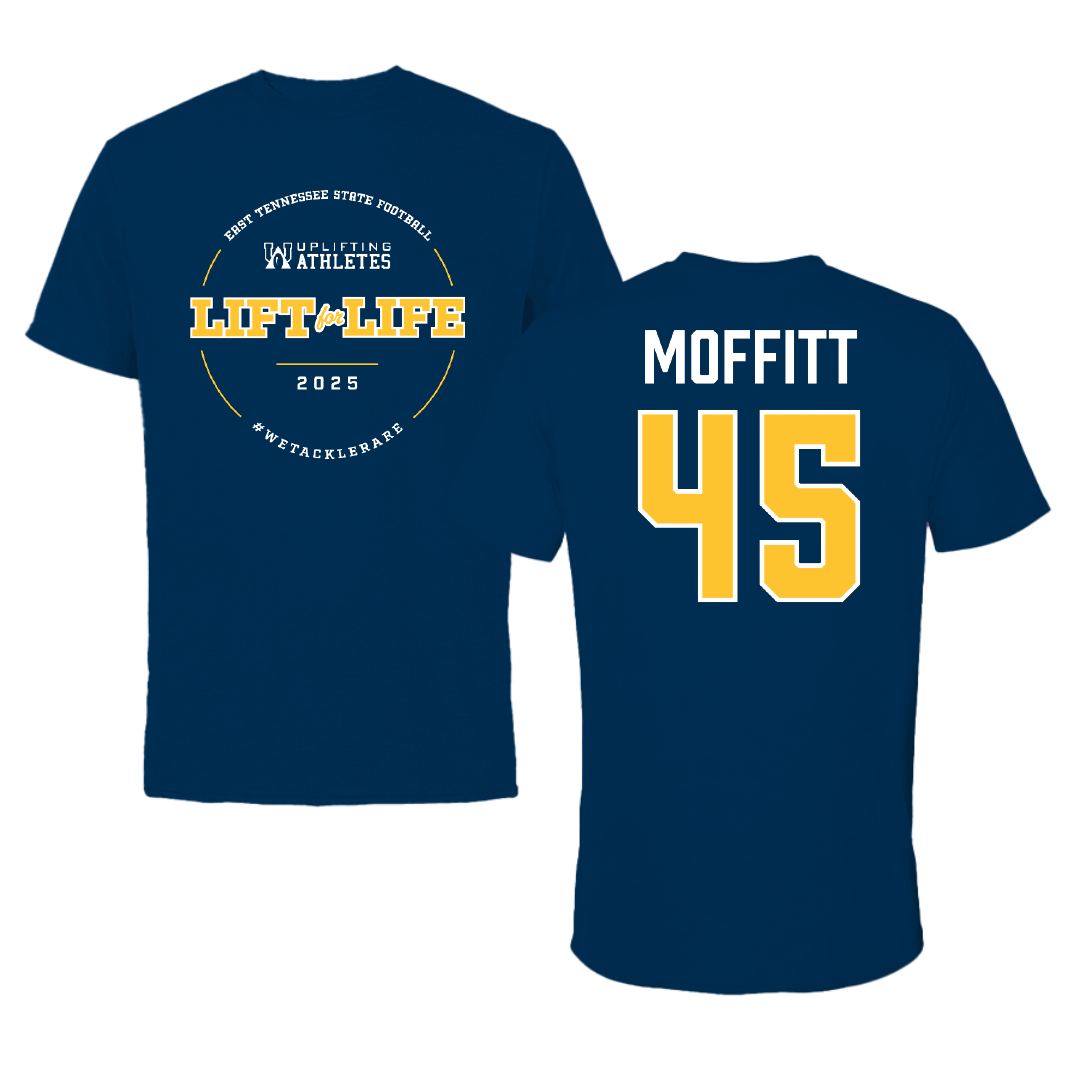 East Tennessee State University Football Navy Uplifting Athletes Football Tee - #45 Trevor Moffitt