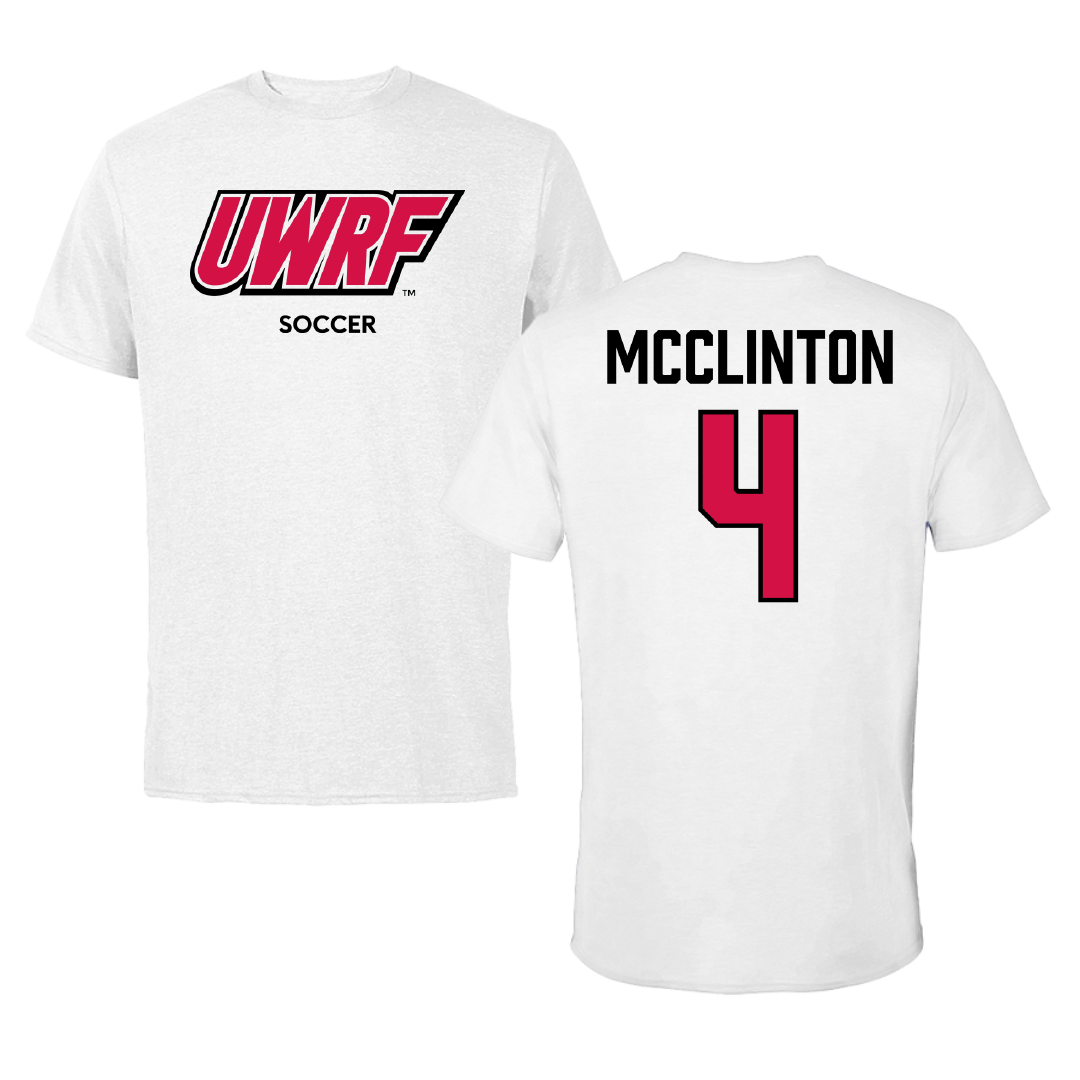 University of Wisconsin-River Falls Soccer (W) White Block Tee - #4 Aliviah McClinton