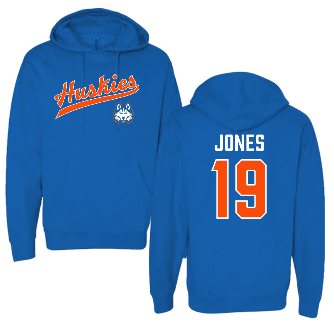 Houston Christian University Football Blue General Hoodie - #19 Zion Jones