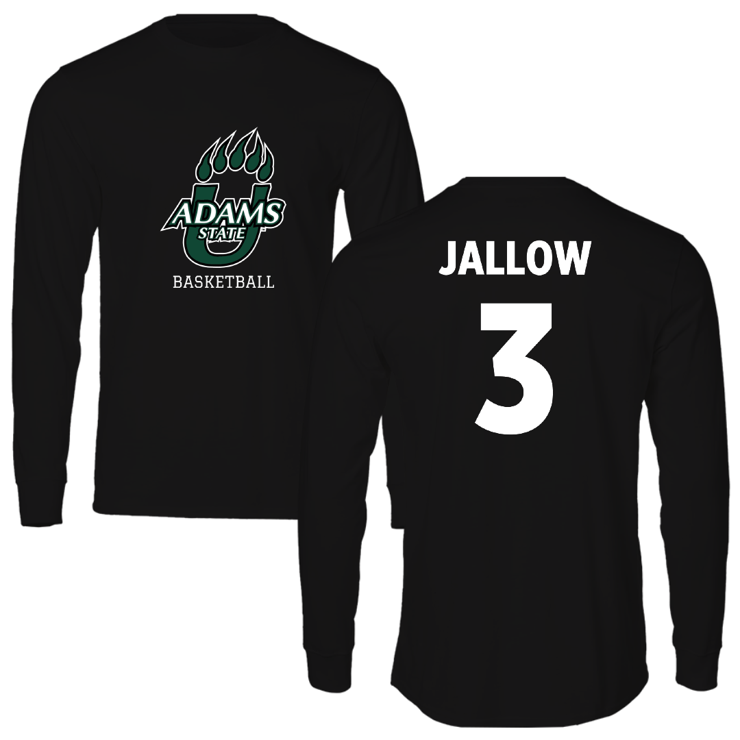 Adams State University Basketball (M) Black State Performance Long Sleeve - #3 Emilek Jallow