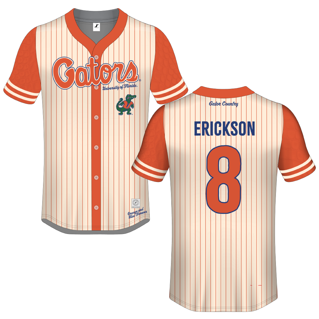 University of Florida Cream Campus Connect Button-Down Jersey - #8 Jocelyn Erickson