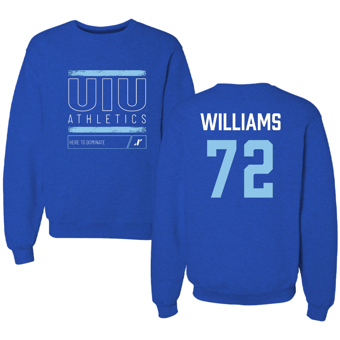 Upper Iowa University Football Blue Dominate Crewneck - #72 Caleb Williams
