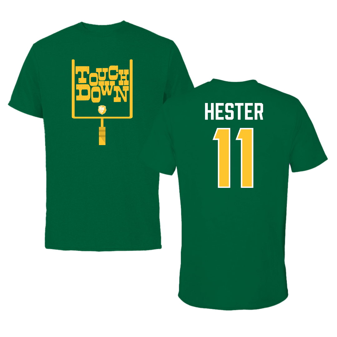 Southeastern Louisiana University Football Green Touchdown Tee - #11 Kunta Hester