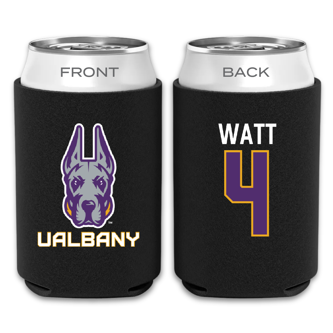 University at Albany Soccer Black Can Cooler - #4 Lucas Watt