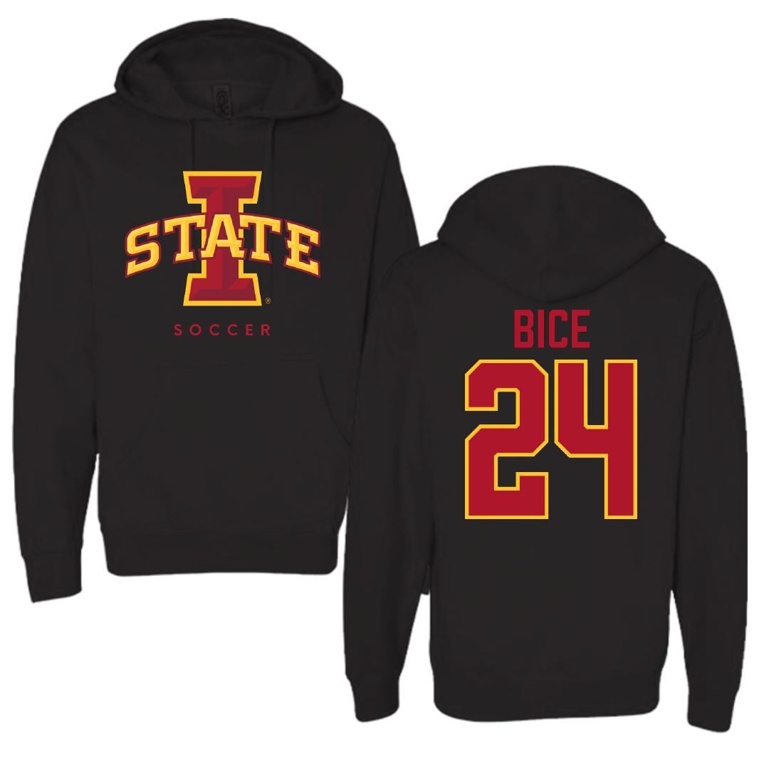 Iowa State University Soccer Black Hoodie - #24 Jocelyn Bice