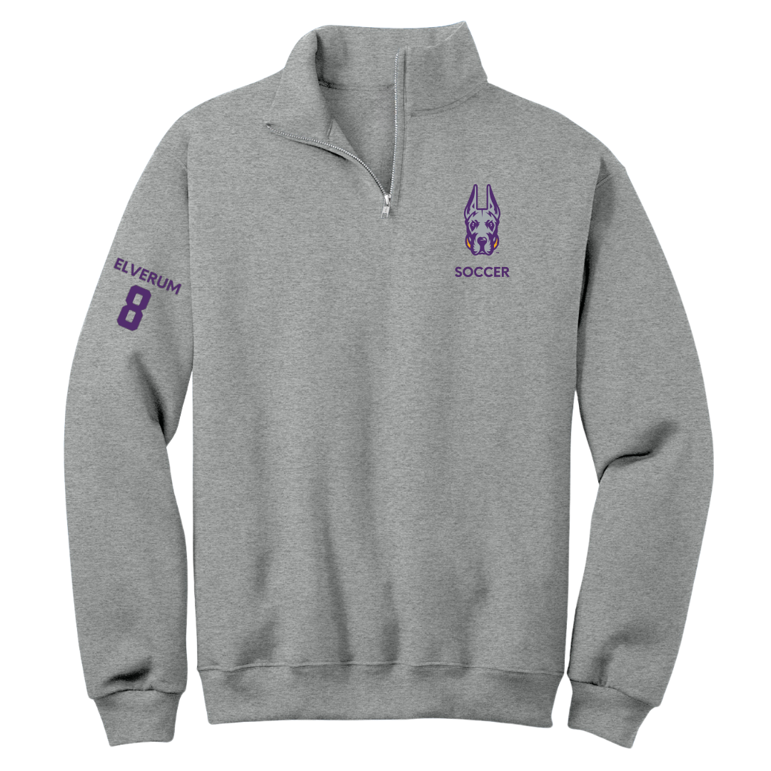University at Albany Soccer (W) Sport Gray Quarter-Zip - #8 Selma Elverum