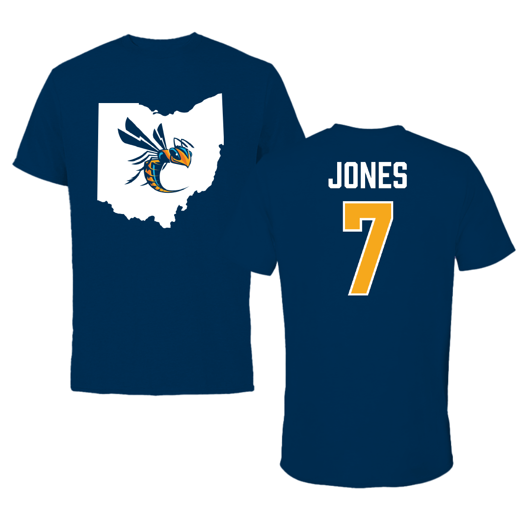 Cedarville University Softball Navy State Performance Tee - #7 Madison Jones
