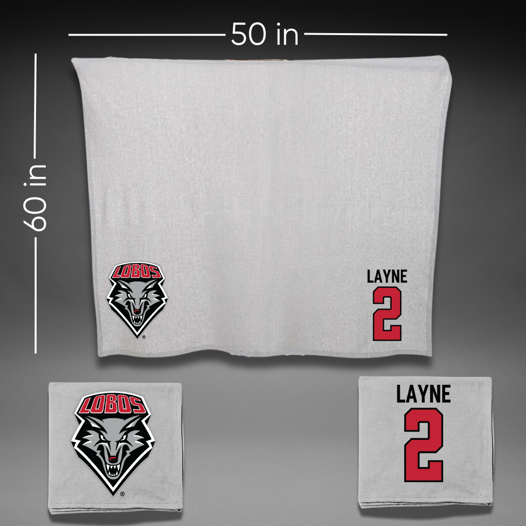 University of New Mexico Football Gray Blanket - #2 Jack Layne